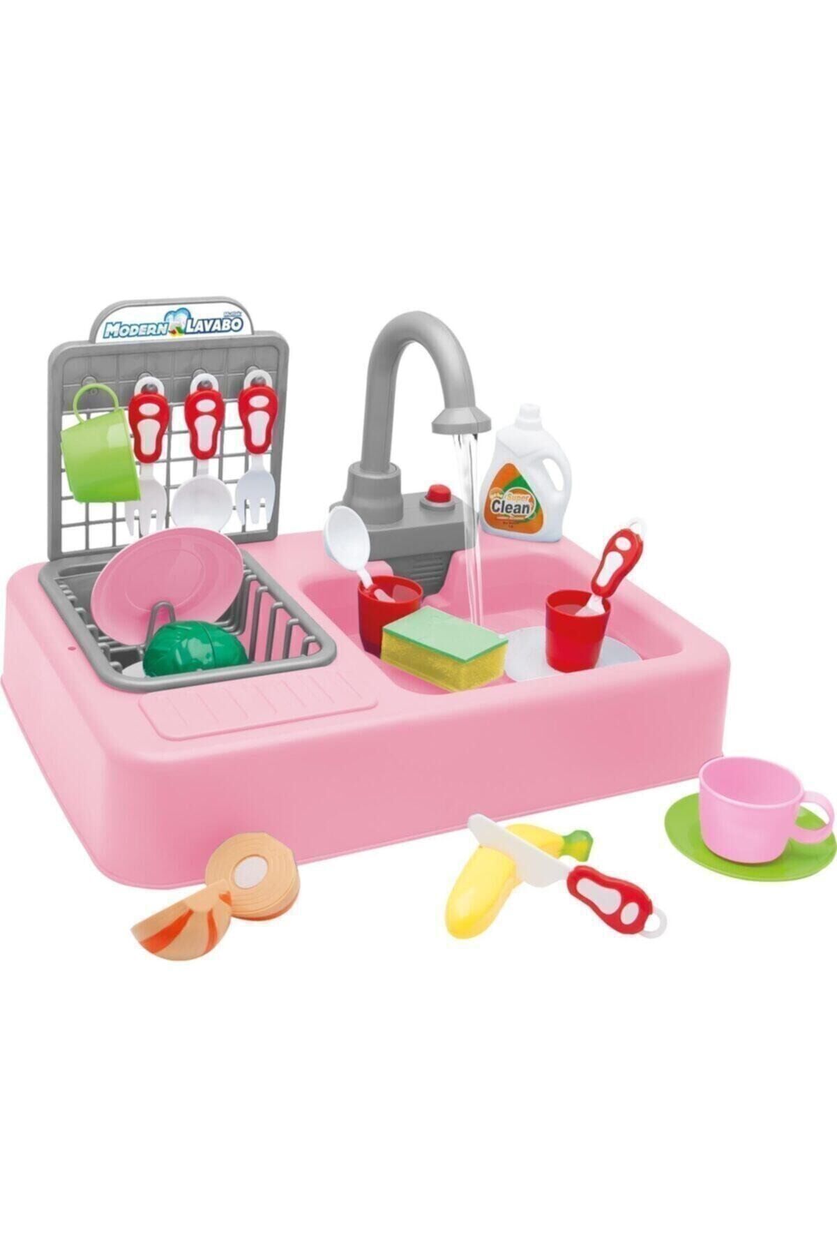 Modern Gerçekçi Lavabo Seti Pembe Tek Ebat