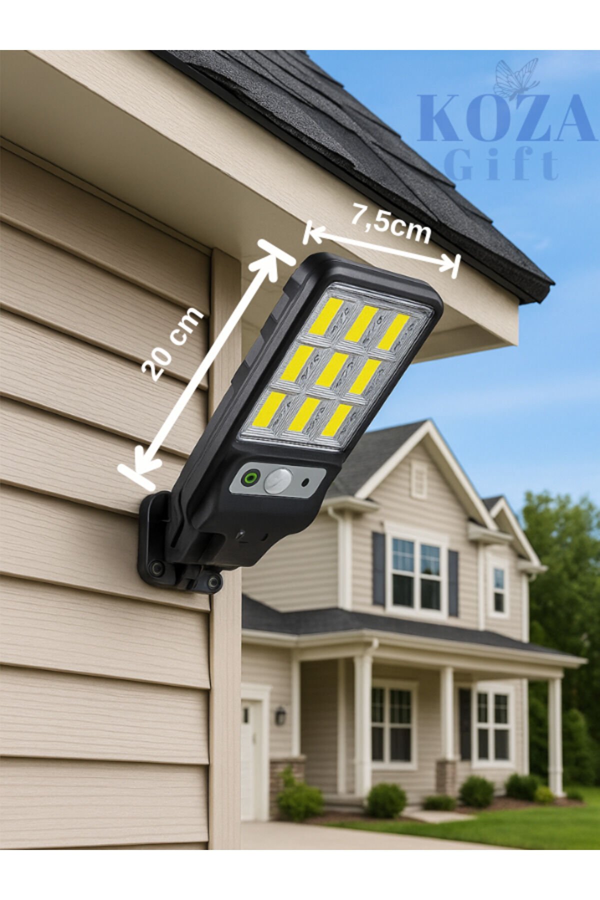 Solar Güneş Enerjili Led Bahçe Aydınlatması 3 Modlu Hareket Sensörlü Duvar Lambası 122solarled
