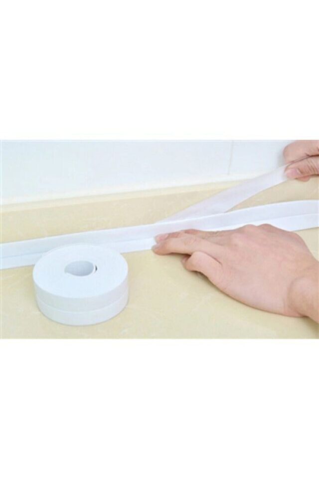 Beyaz Su Sızdırmaz Lavabo Kenar Bandı Kutusuz (3.2M) Mutfak Ve Banyo Lavabo Kenarı Yapışkan Şerit Tek Ebat