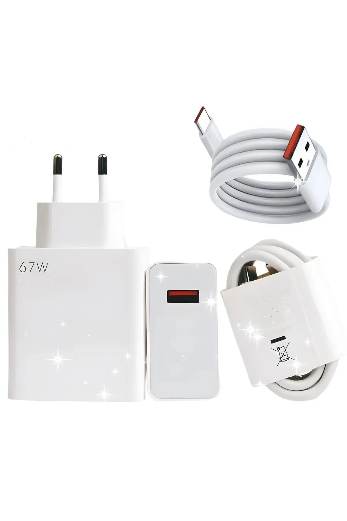 Type-c 67w (WATT) Ultra Hızlı Şarj Aleti Adaptör Kablo Set