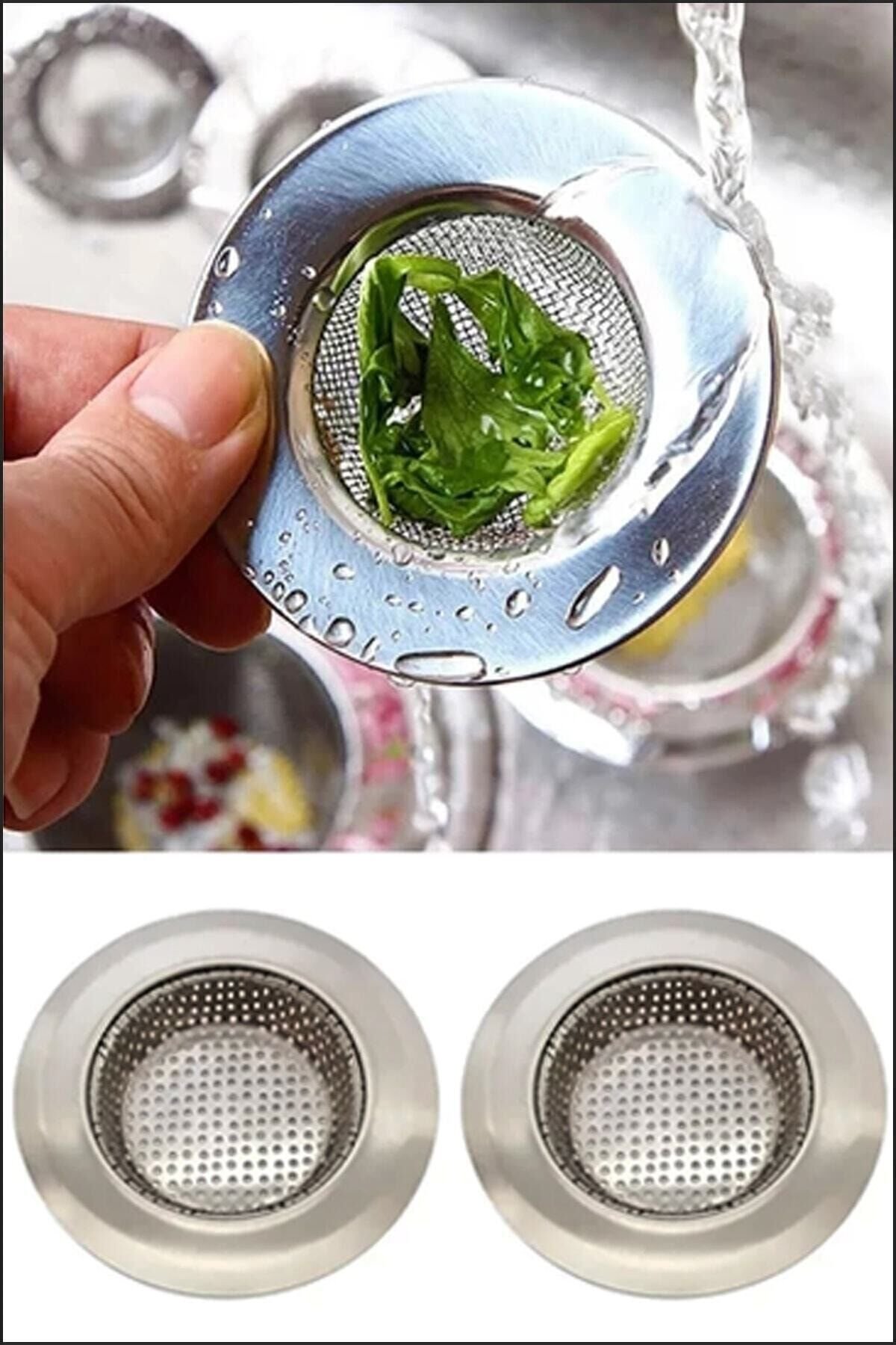 Paslanmaz Çelik Lavabo Süzgeci Evye Süzgeci