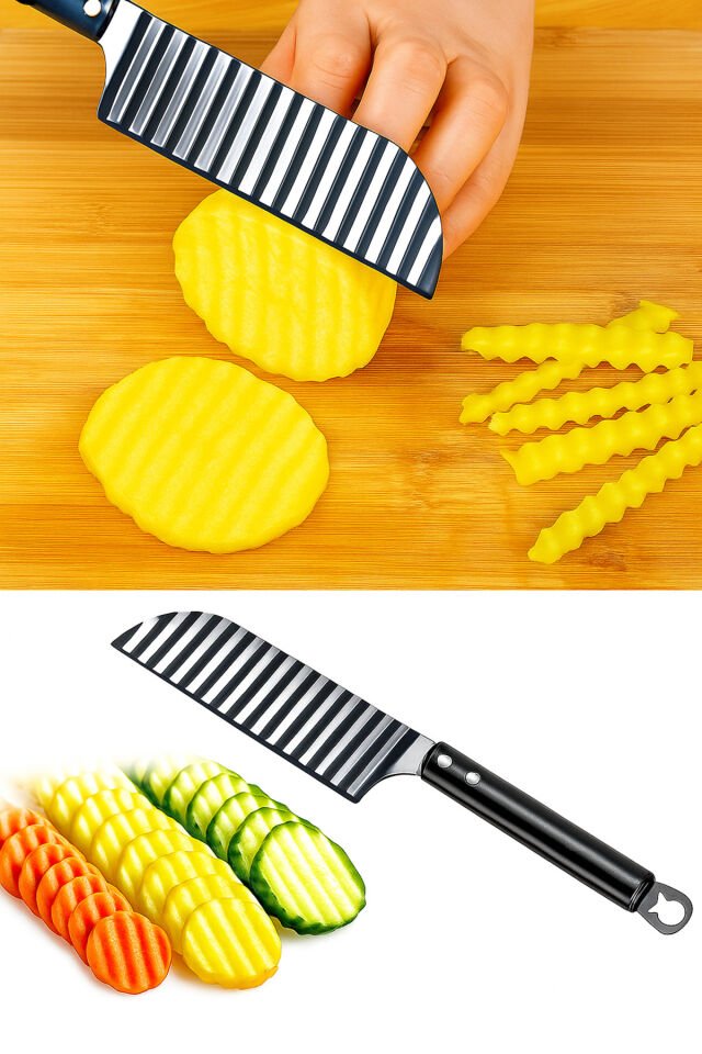 Patates Bıçağı Marsoni Paslanmaz Çelik Şekilli Patates Bıçağı Tek Ebat