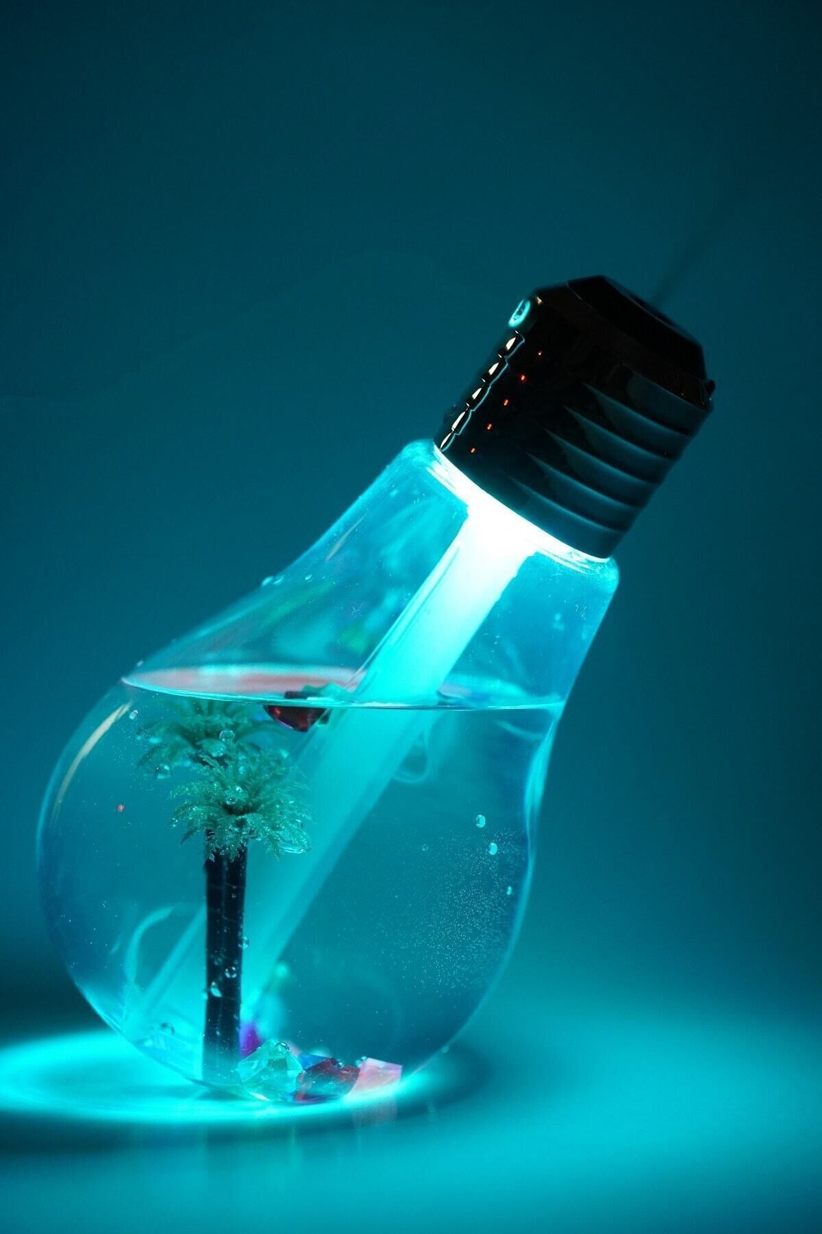 Nanopro Ampul Şekilli Oda/hava Nemlendirici Buharlı 7 Led Işıklı Gece Lambası&oto Kokusu Hediyeli