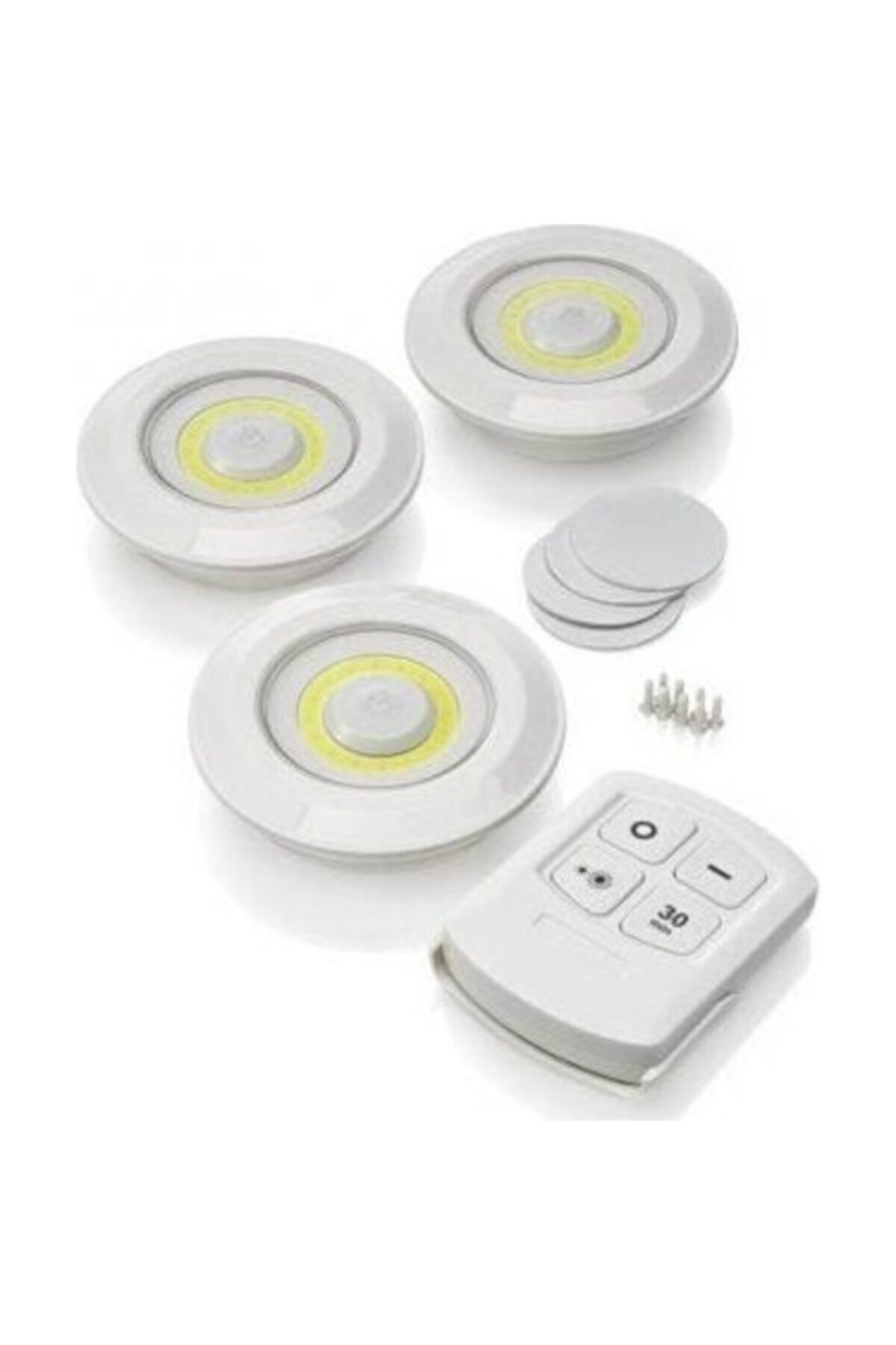 3 Adet Kumandalı Cob Ledli Spot Lamba Led Dolapiçi Gece Lambası