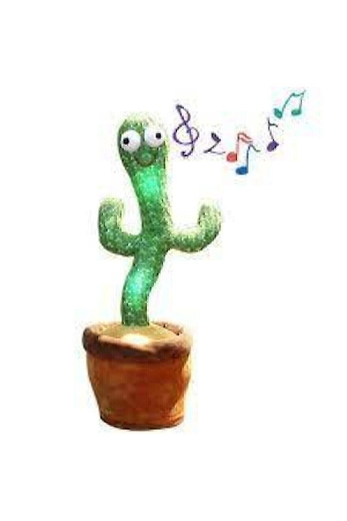 Dans Eden Peluş Işıklı Konuşan Çılgın Kaktüs Oyuncak (120 Şarkı-ışıklı) yeşil - Tek Ebat