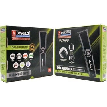 Dingilg RD-6050X Gri Siyah Şarjlı Ayarlanabilir Bıçaklı Saç Sakal Tıraş Makinesi Erkek Kişisel Bakım