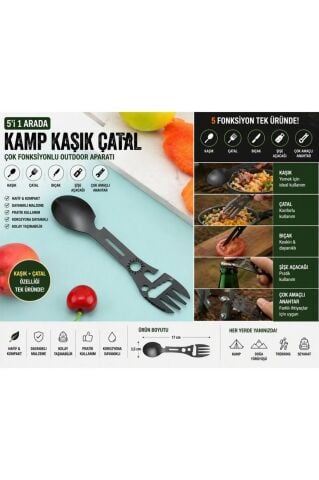 Kamp çatal,kaşık,bıçak ve konserve açacağı