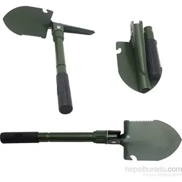 Portatif Pusulalı Kamp Seti (Kazma+Kürek+Testere)