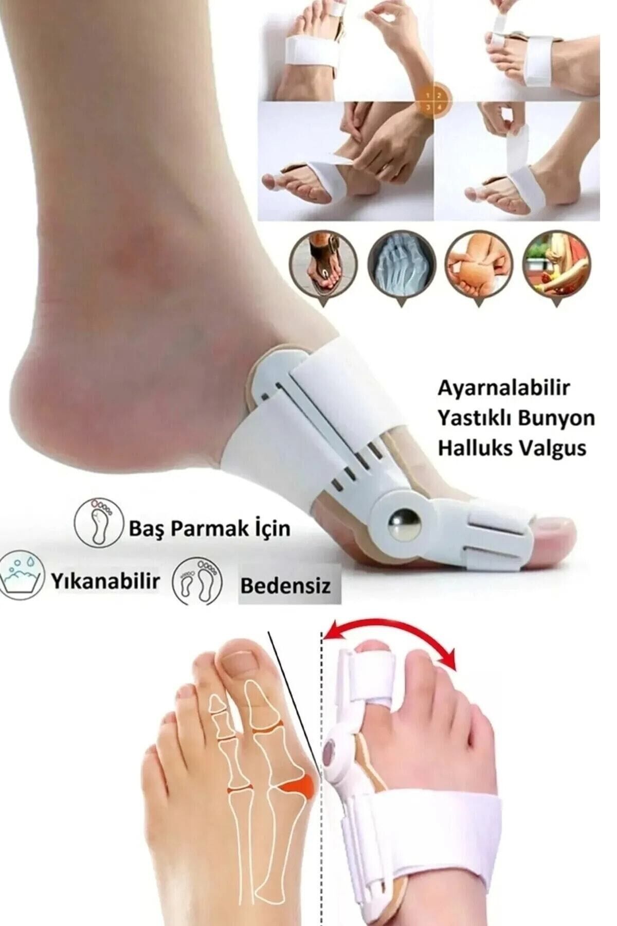 Aveo 2 Adet Atel Ayak Parmak Başparmak Düzeltici Kemik Çıkığı Düzleştirici Taraklı Ayak Için Aparat Tek Ebat