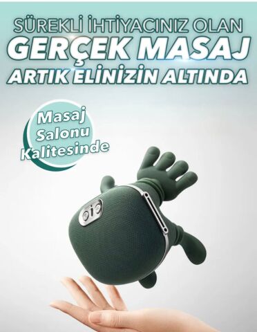 DEMPOWER Isıtmalı El Şekilli Taşınabilir Şarjlı Masaj Cihazı- Boyun, Sırt ve Omuz