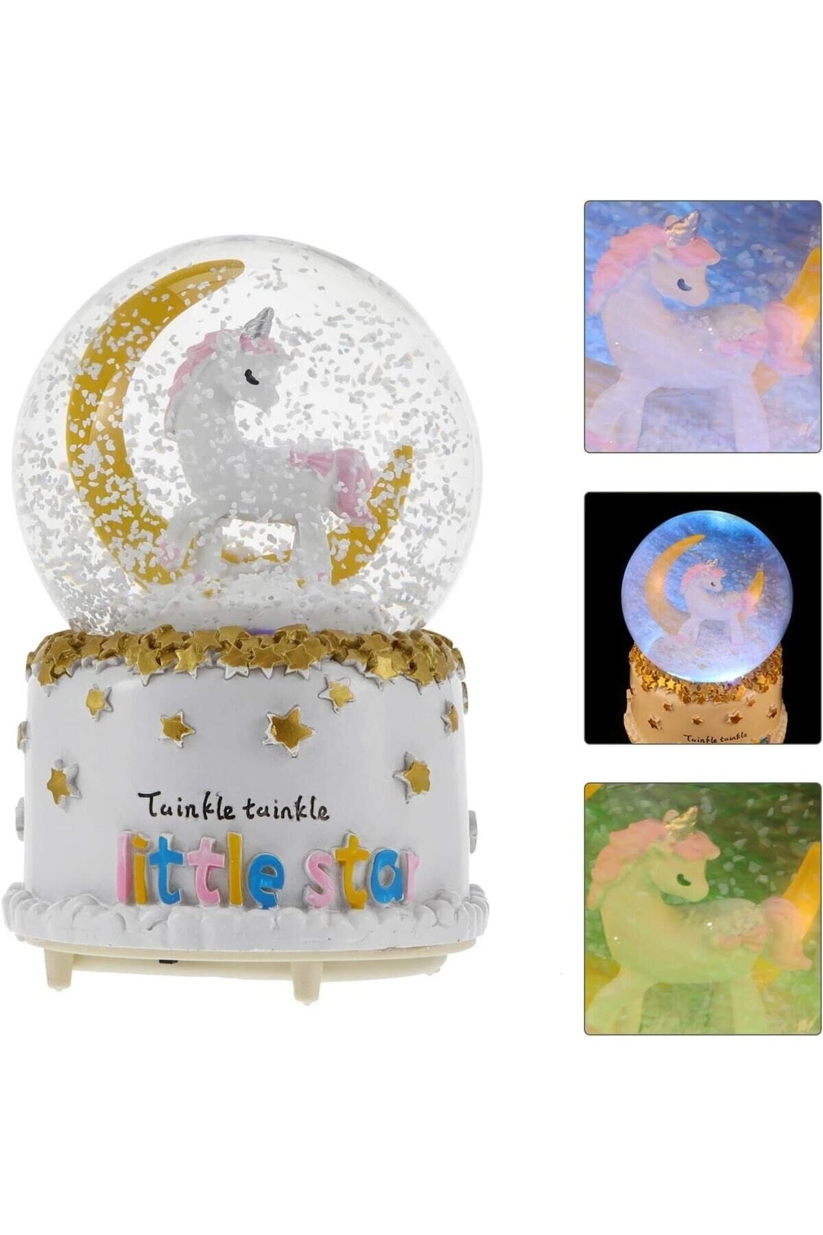 Unicorn Ay Şekilli Kar Küresi E