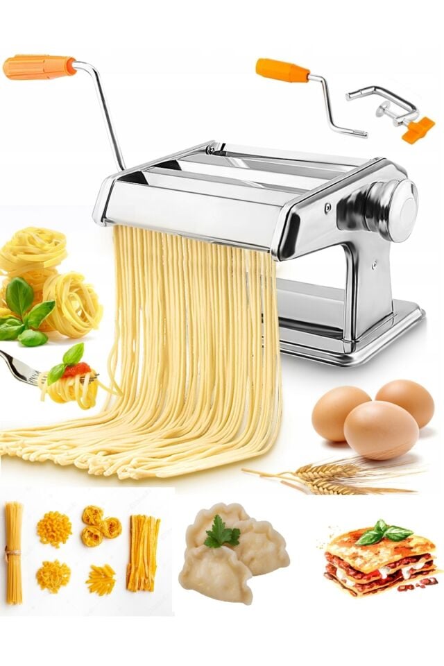 Erişte Makarna Hamur Kesme Mantı Açma Makinesi 150mm 3 Fonksiyonlu Paslanmaz Dilimle Kesme Aleti