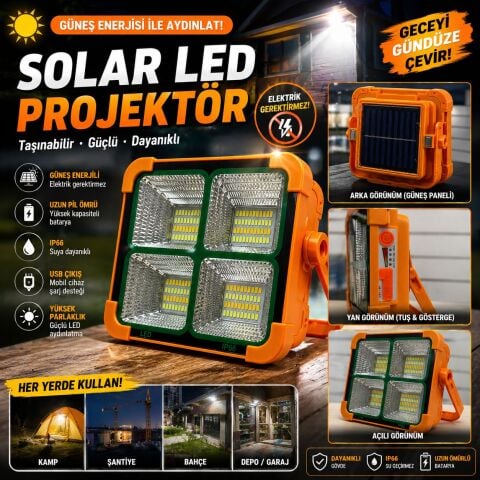 Prokama Ledli Solar Projektör 100W BK-100W