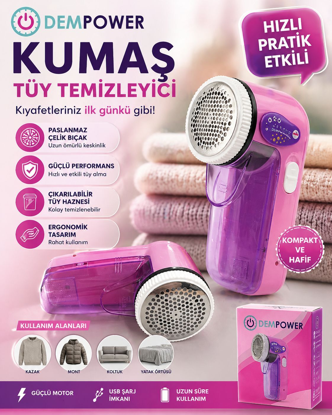 Dempower Tiftik Tüy Toplama Aleti