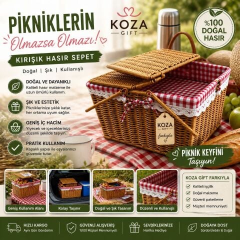 Hasır piknik sepeti