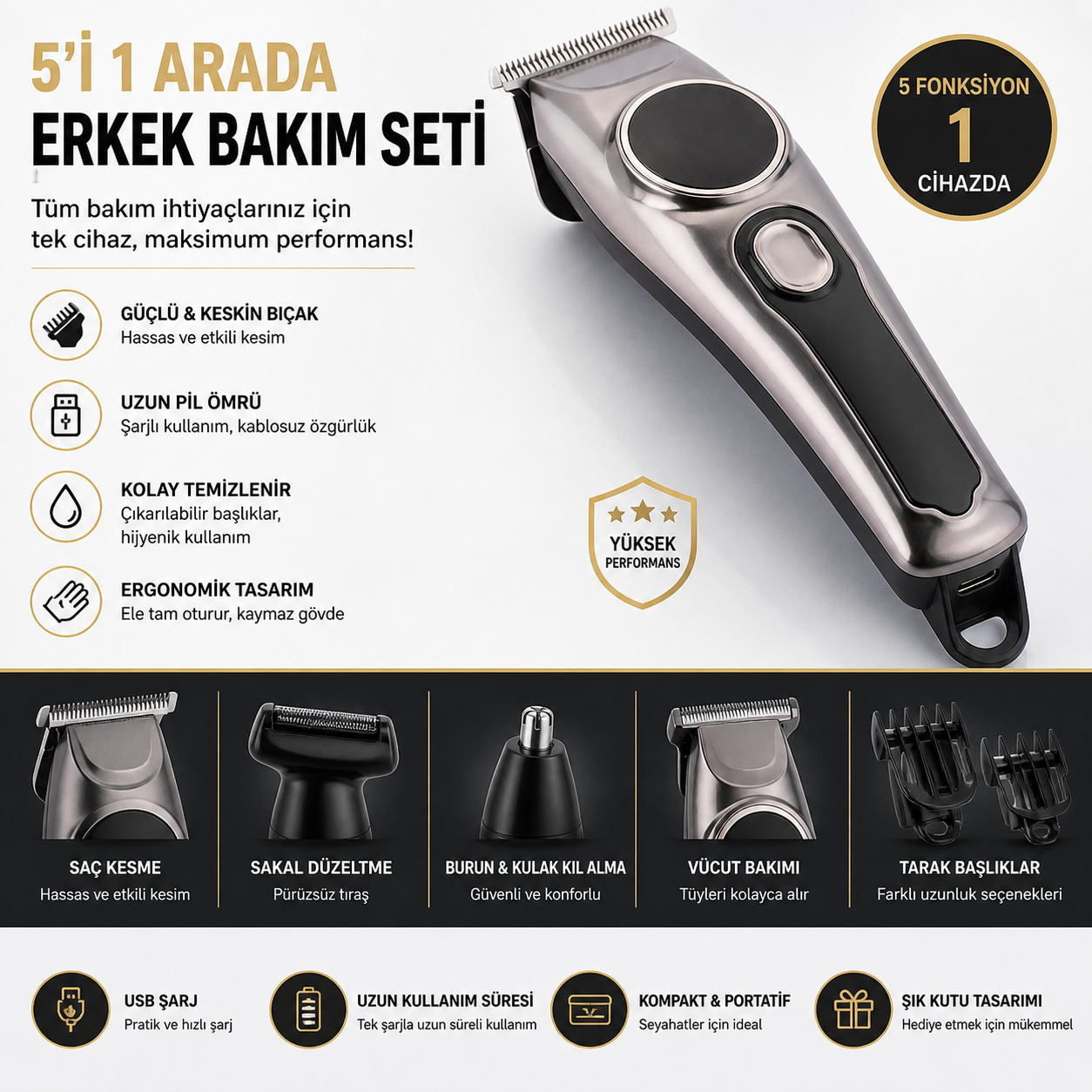 CVS DN 7524 Hızlı Şarj Saç Sakal Tıraş Makinesi
