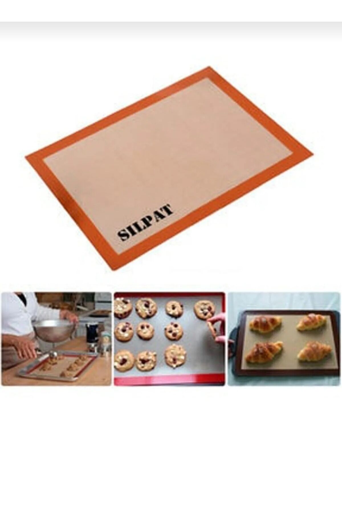Fırınlanabilir Kendinden Yağlı Silikon Pişirme Sorelis Matı-hamur Açma Matı 30x40 KREM - Tek Ebat