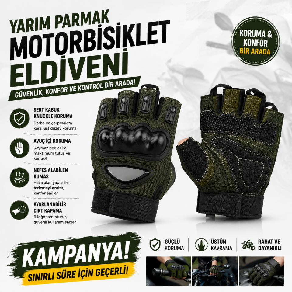 YARIM MOTORBİSİKLET ELDİVENİ