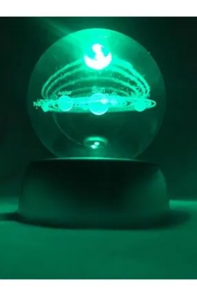 Güneş Sistemi 3d Kristal Işıklı Cam Küre. jg - Tek Ebat - 34 x 48