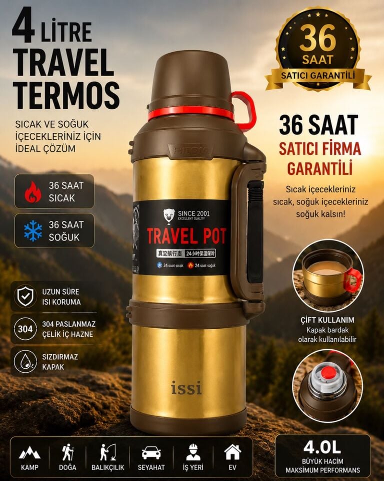4 LT TRAVEL TERMOS GOLD