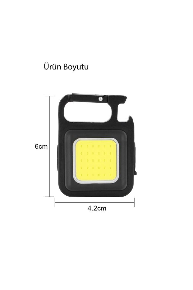 1200 Mah Mini Led, Anahtarlı El Feneri, Flash, Mıknatıslı , Su Geçirmez, Şişe Açacaklı , Şarjlı Tek Ebat