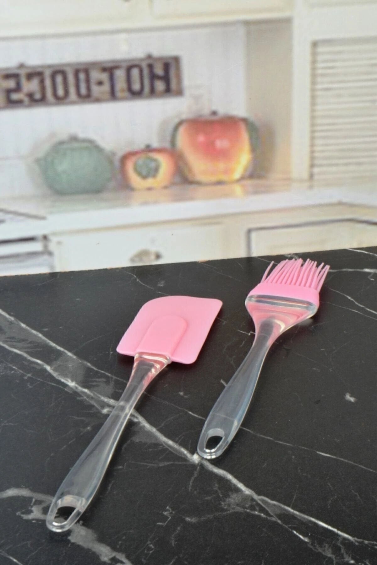 Baranex Silikon Yumurta Fırçası Ve Spatula 2'li Set Pembe - Tek Ebat