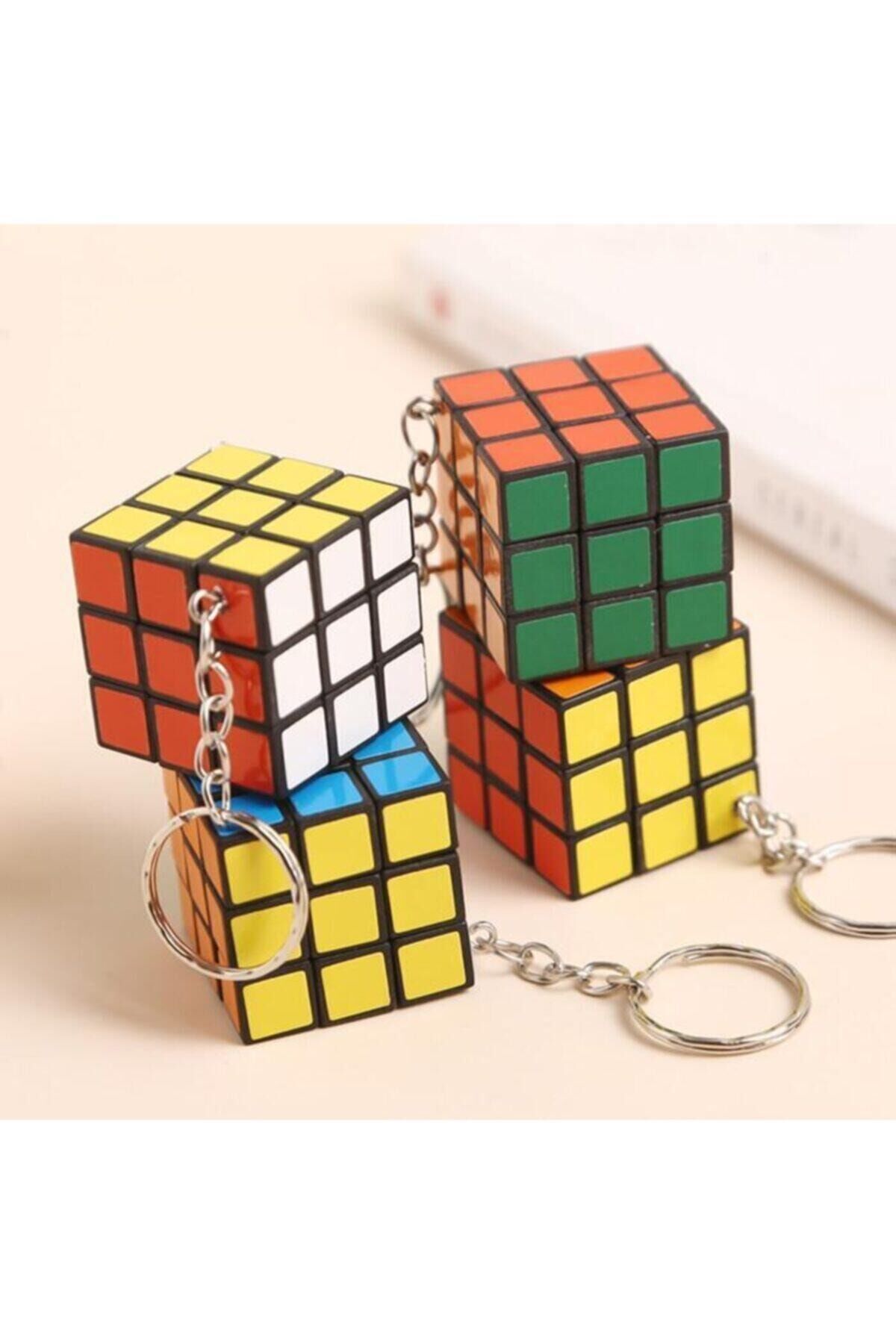 1 adet Mini Rubik Zeka Küpü Sabır Küpü Anahtarlık 3 X 3 Cm 1 Ad.
