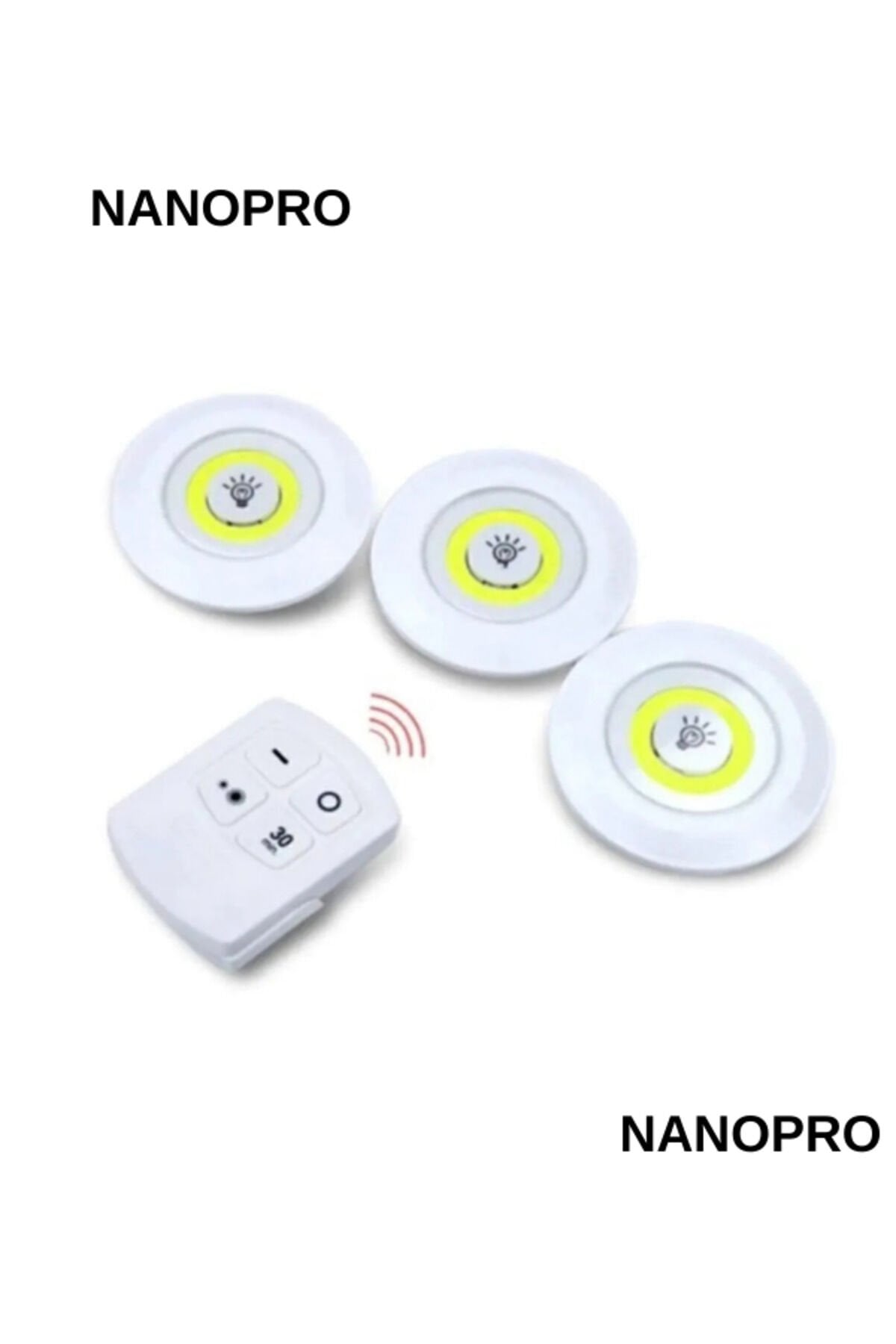 Nanopro Uzaktan Kumandalı 3'lü Spot Led Lamba Kablosuz Pilli Işıldak