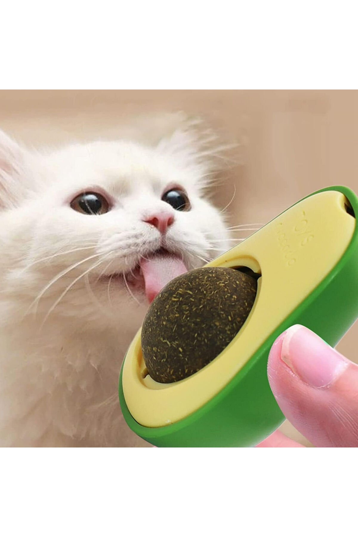 Avokado Catnip Avokado Kedi Otu Topu Avokado Kedi Nanesi Oyuncağı yeşil sarı - Tek Ebat