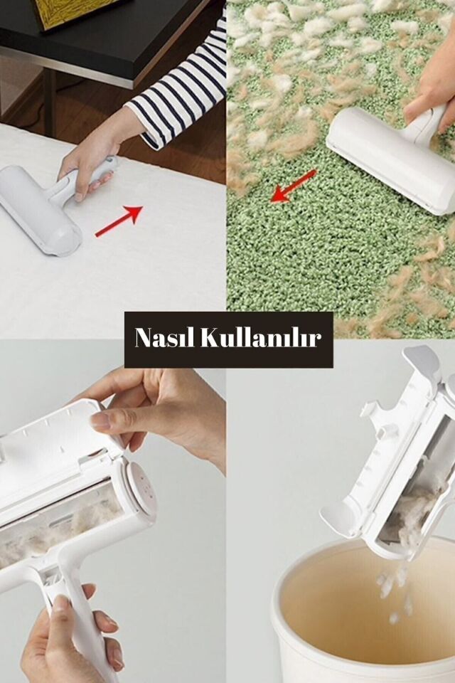 Hazneli Gırgır Tüy Temizleyici Kıl Toz Toplayıcı Kıyafet Elbise Halı Yatak Tüy Temizleyici Tek Ebat