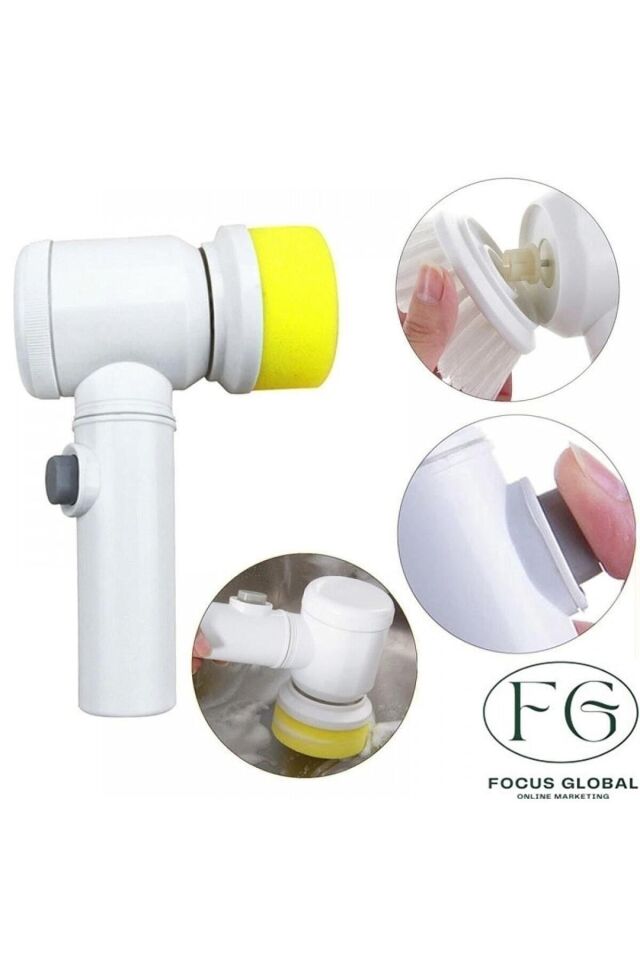 Şarjlı 3 Başlıklı Otomatik Temizleme Fırçası Oto Tuvalet Lavabo Küvet Temizlik Fırçası Magic Brush
