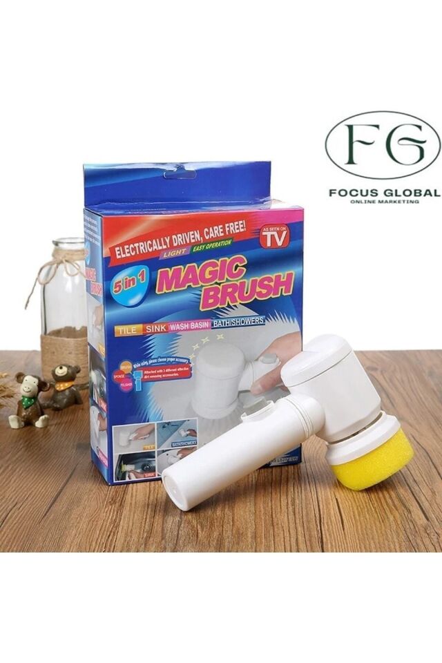 Şarjlı 3 Başlıklı Otomatik Temizleme Fırçası Oto Tuvalet Lavabo Küvet Temizlik Fırçası Magic Brush