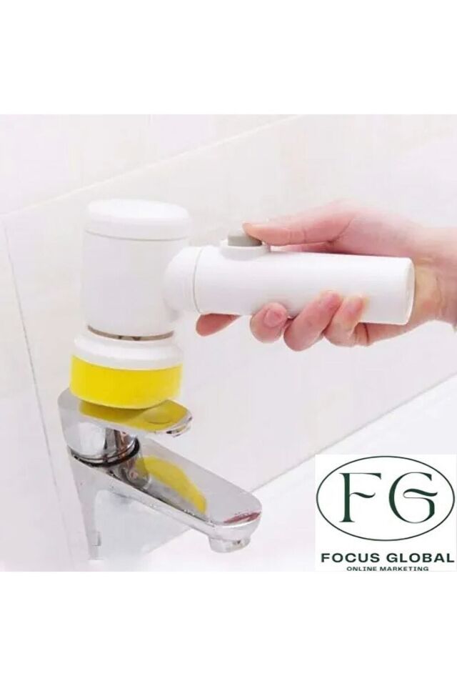 Şarjlı 3 Başlıklı Otomatik Temizleme Fırçası Oto Tuvalet Lavabo Küvet Temizlik Fırçası Magic Brush