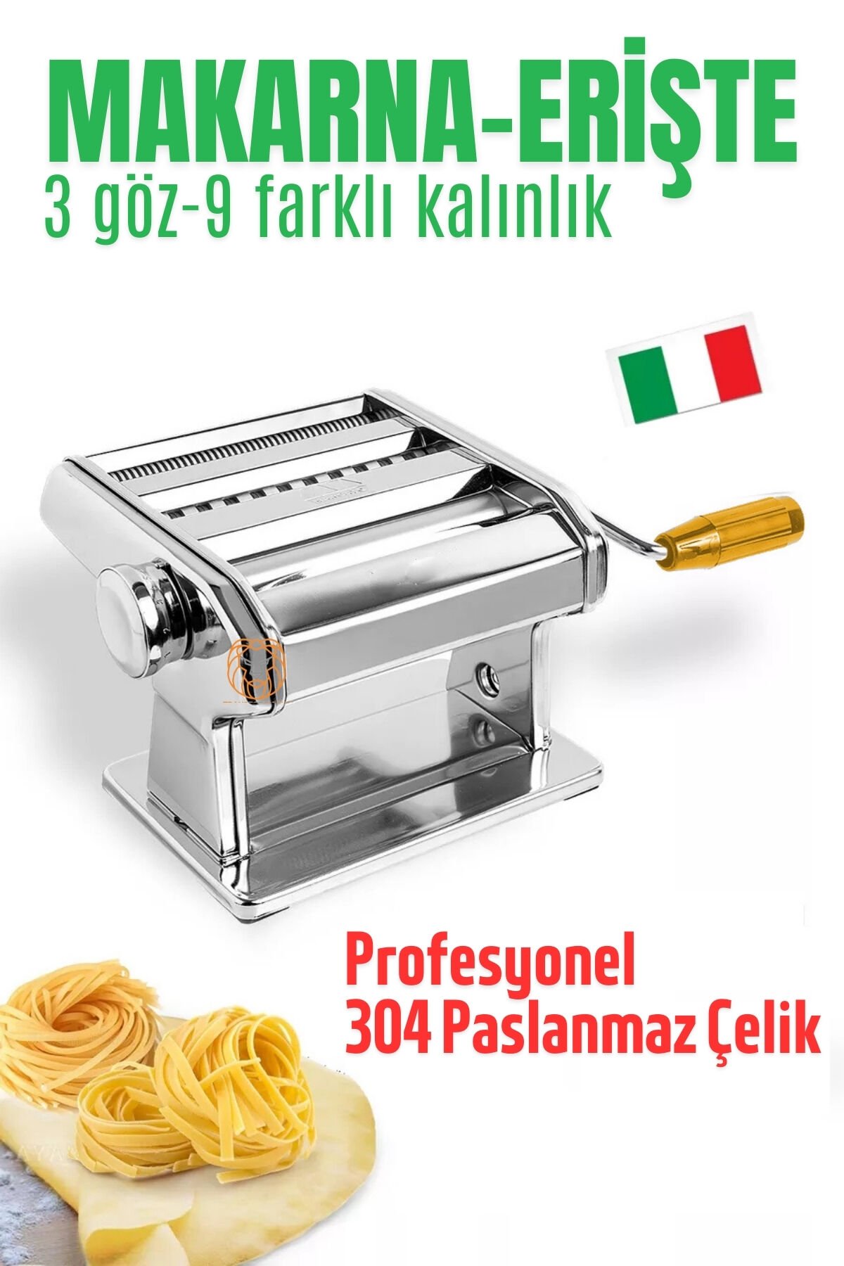 Erişte Makarna Hamur Kesme Makinesi 3 Fonksiyonlu 9 Kademeli Hamur Kalınılık Ayarı