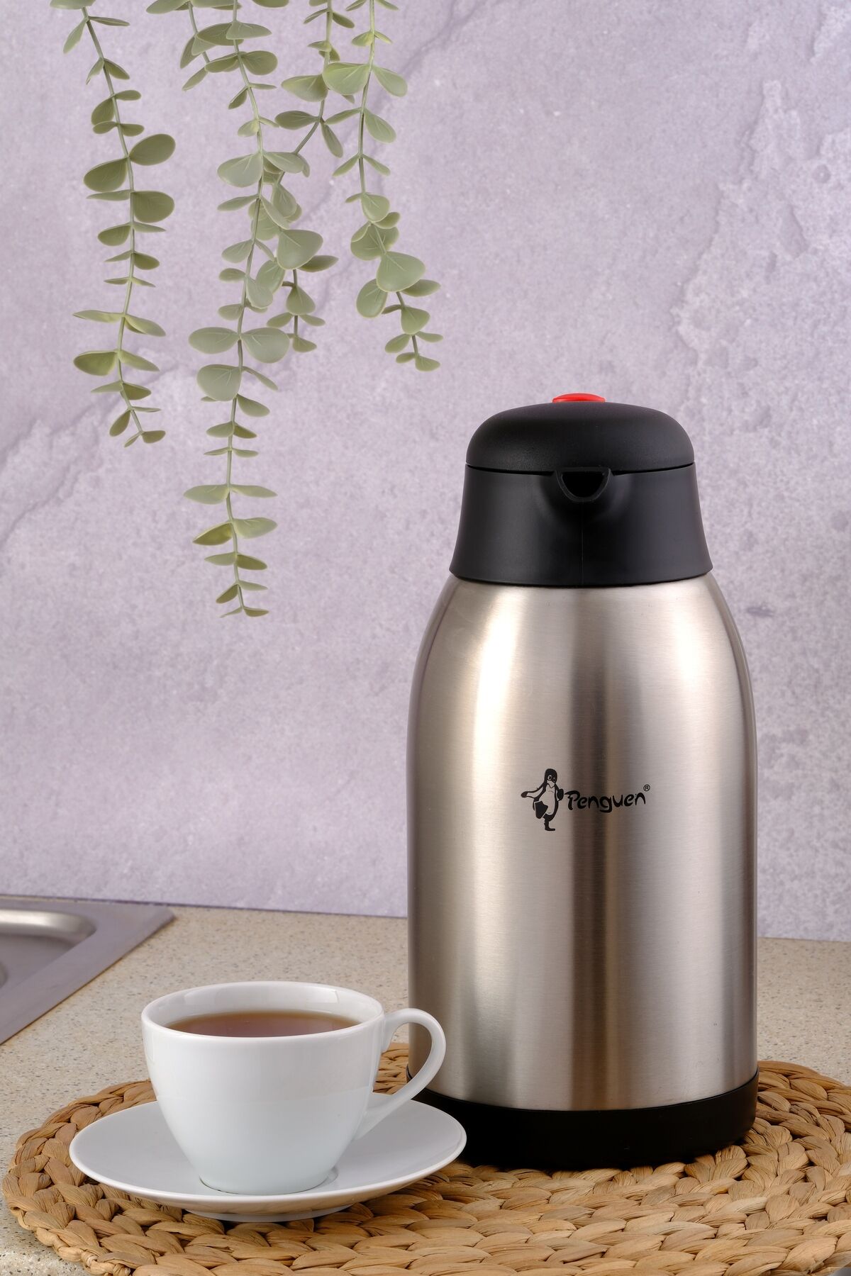 2.5 Litre Paslanmaz Çelik Çay Termosu Çift Kat Sus304 Çelik - 1250p Inox - Tek Ebat