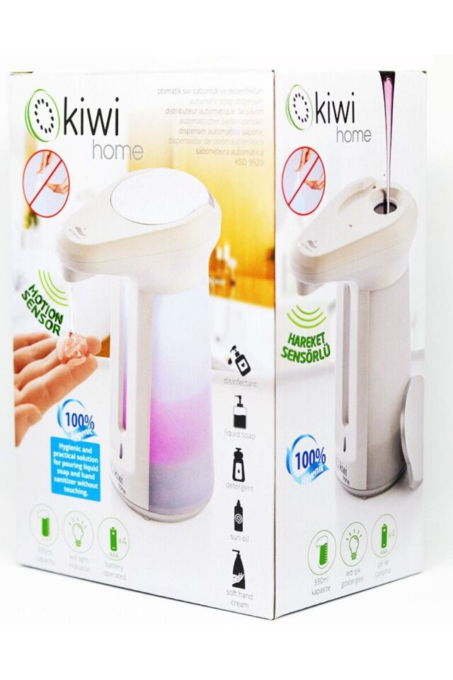 Led Işıklı Sensörlü Sıvı Sabunluk 330ml - Dezenfektan Için Uygundur Beyaz - Tek Ebat