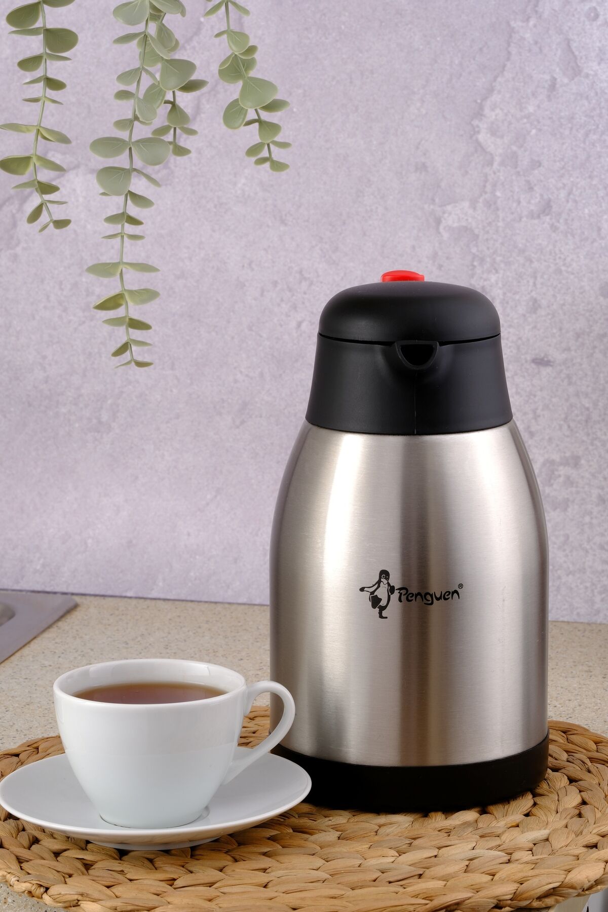2 Litre Çift Kat Çelik Çay Termosu 1200P Yeni Model