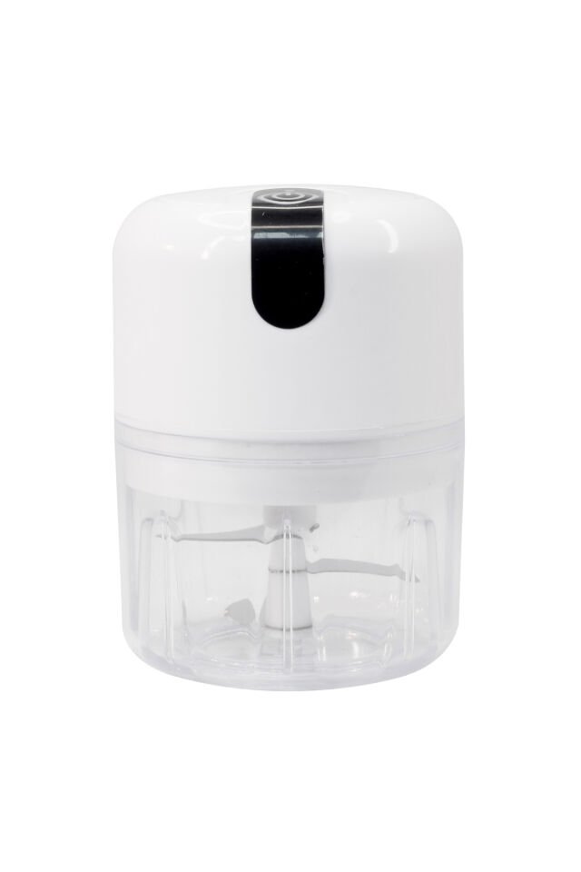 Şarjlı Mini El Rondosu, Çelik Bıçaklı, 300 ml, Beyaz, Hafif ve Pratik Kullanım