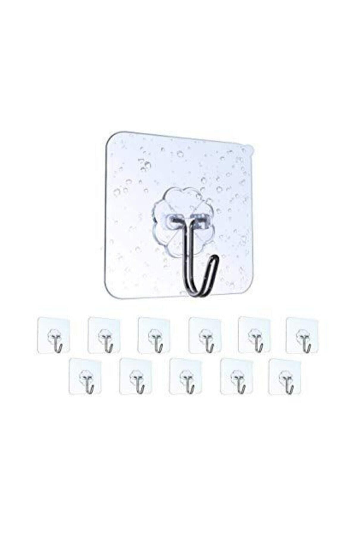 Askı Askılık 5 Adet Güçlü Şeffaf Duvar Askısı Askılığı Yapışkan Vantuz Kanca Mutfak Banyo Aksesuar Tek Ebat
