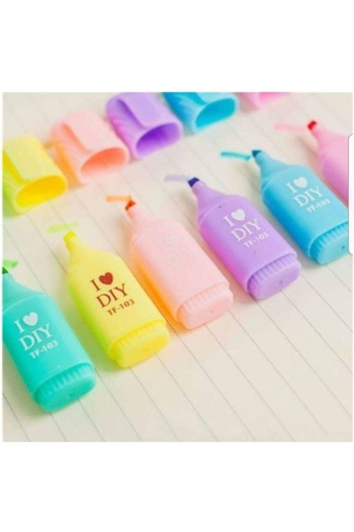 Linea Mini Fosforlu Kalem Pastel Renkler 6 Lı Kilitli Poşet