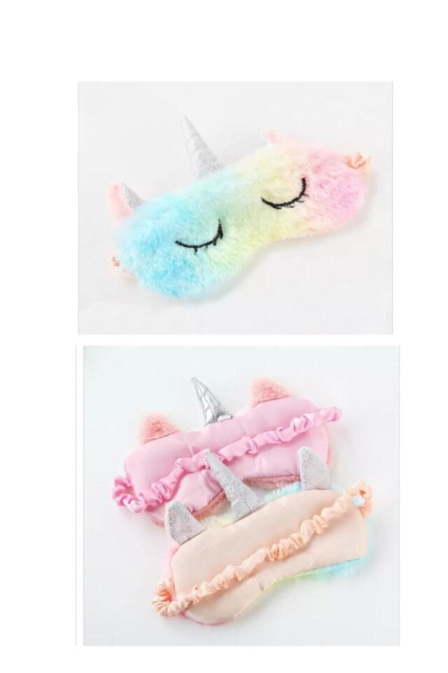Peluş Unicorn Uyku Göz Bandı Pembe - Tek Ebat