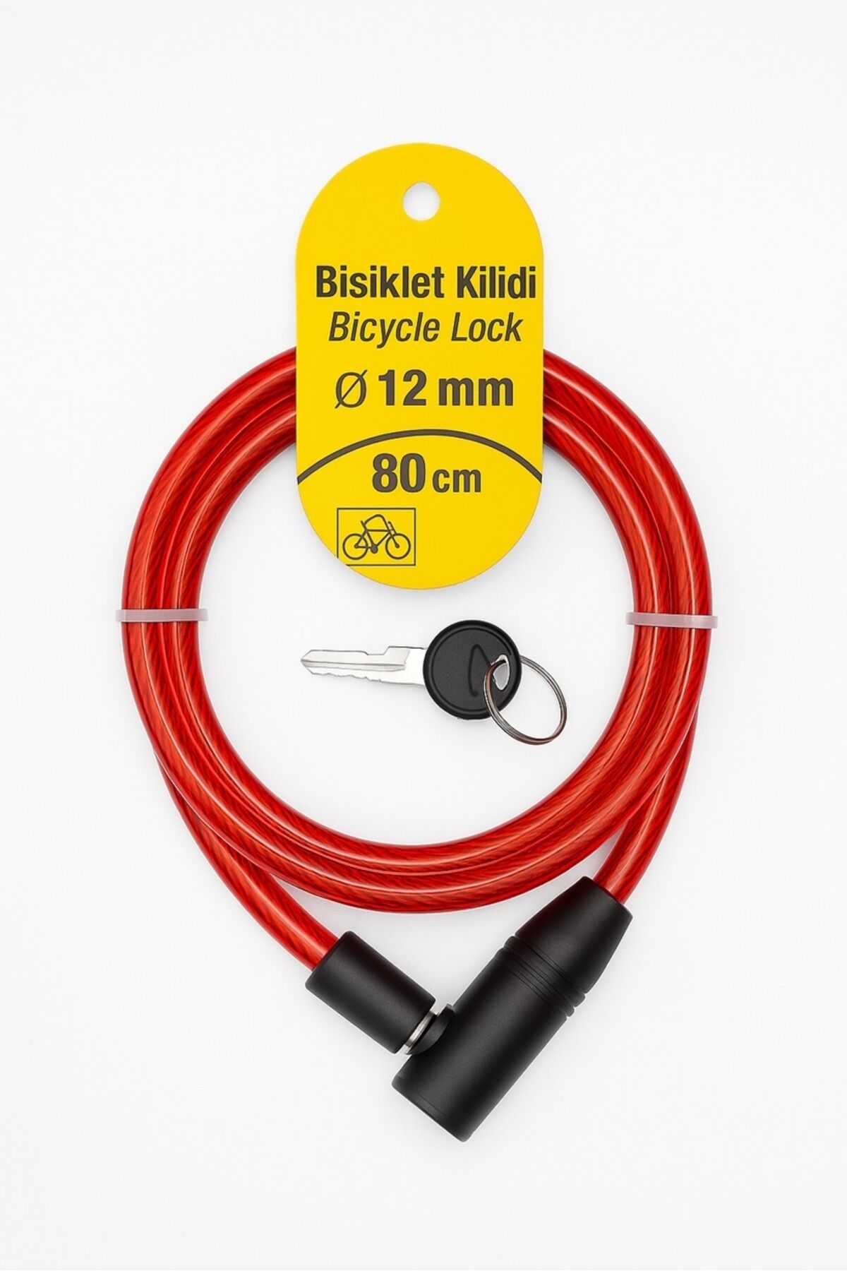 Dmax 12x80 Bisiklet Halat Kilit SİYAH - Tek Ebat