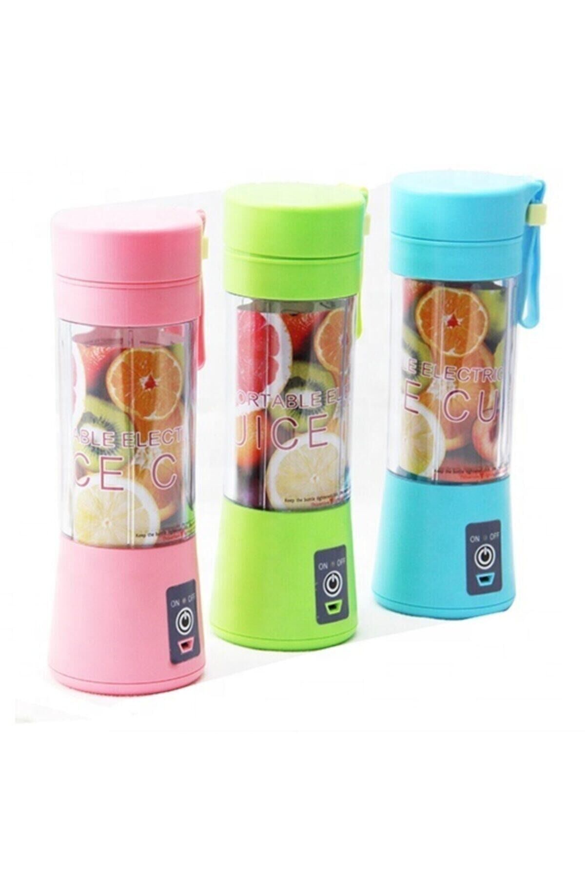 Portatif Taşınabilir Usb Şarjlı 380ml 4 Bıçaklı Meyve Sıkacağı Ve Karıştırıcı El Blender Termos