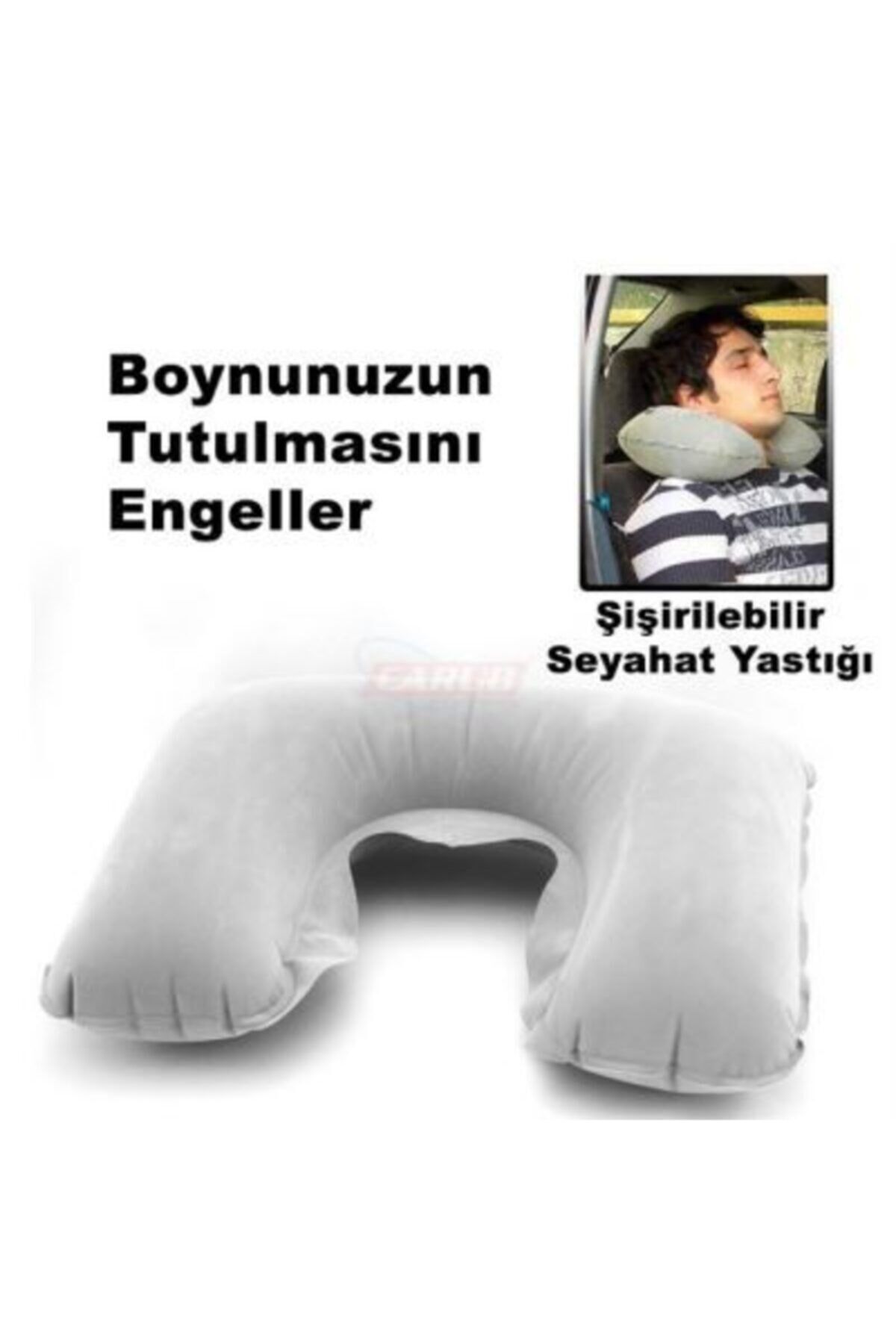 Seyahat Boyun Desteği Şişirilebilir Gri Tek Ebat