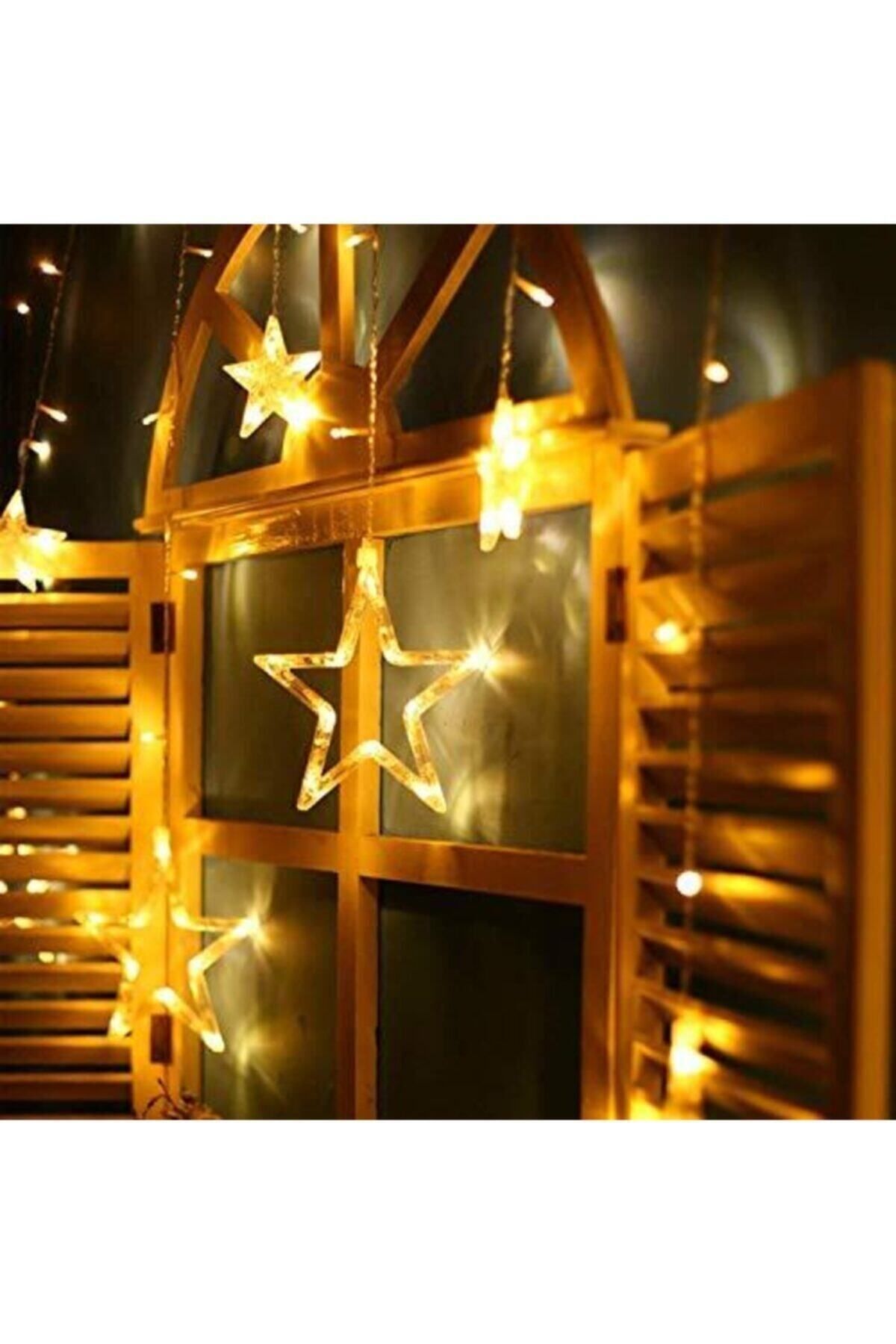 2x2 Metre Yıldız Ip Perde Saçak Ip Led Günışığı Dekoratif Yılbaşı Süs Dekor