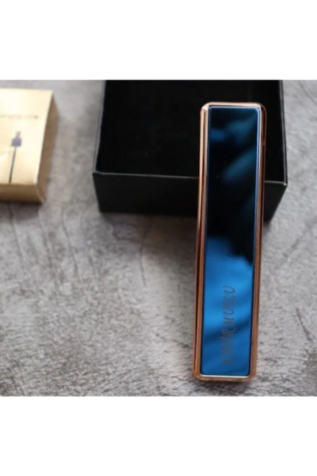 Metal Mavi Usb Şarjlı Çakmak mavi - Tek Ebat