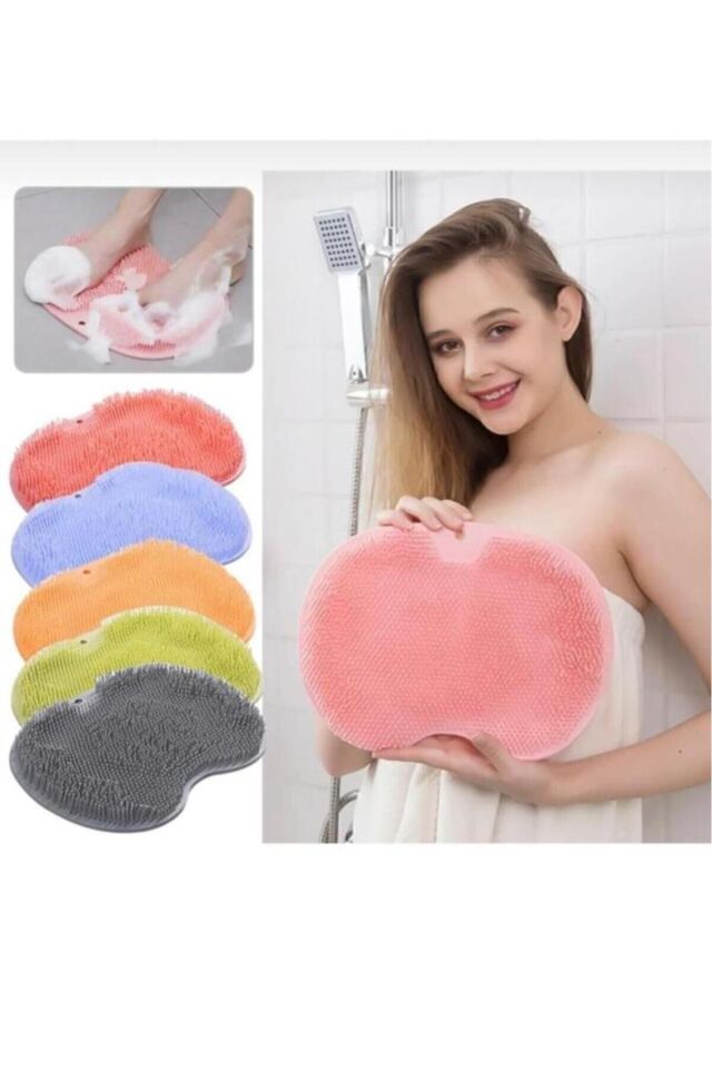 Aveo 1 Adet Vantuzlu Banyo Fırçası Ve Masaj Pedi Renkli Tek Ebat