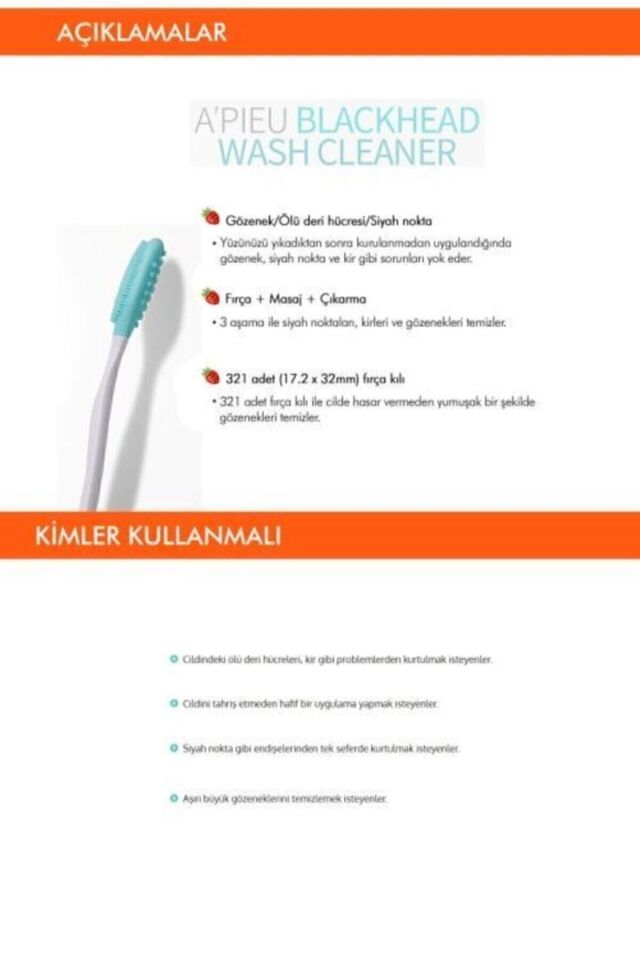 Burun Siyah Nokta Temizleyici Dudak Peeling Fırçası