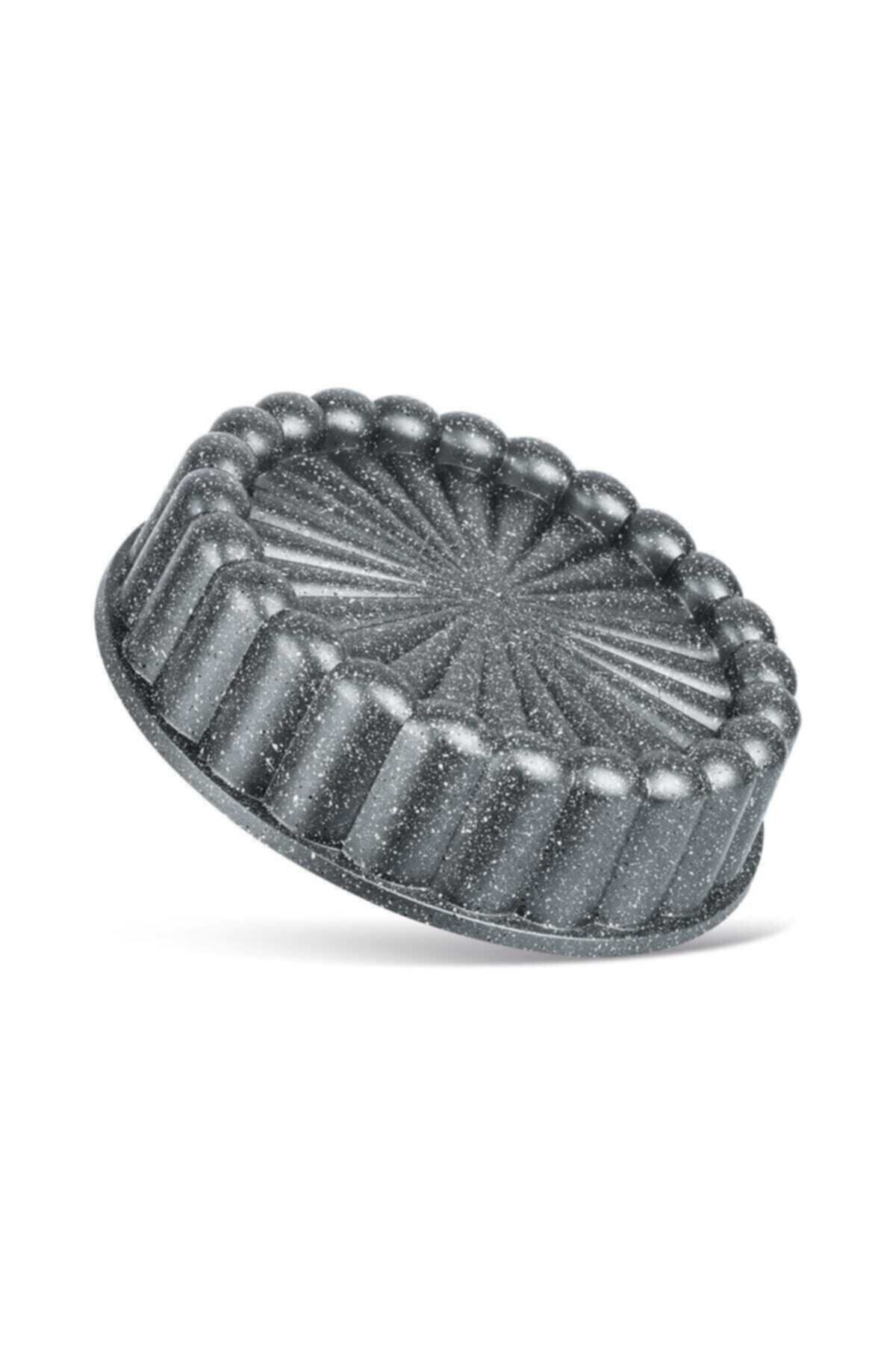 Granit Döküm Tart Kalıbı Gri 26cm Dilimli Tart Turta Kalıbı Gri Gri - Tek Ebat