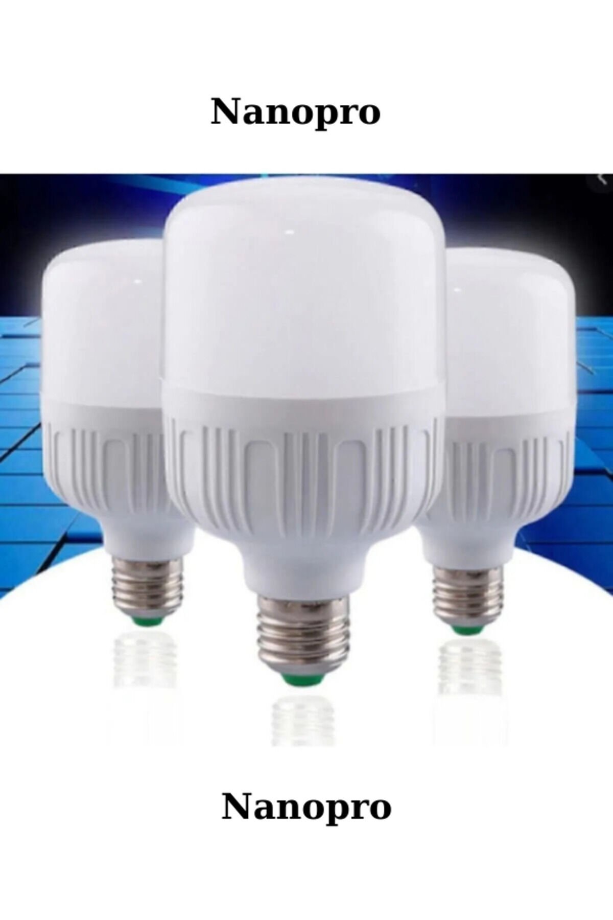3 Adet 60 Watt Torch Ampul Büyük Boy Beyaz Işık Smd Led Tasarruflu E27 Normal Duy Beyaz - Tek Ebat